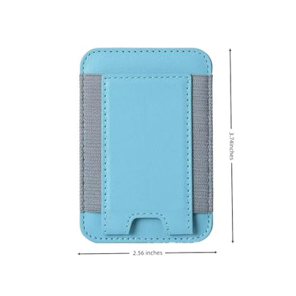 7 Cards Holder for MagSafe Wallet, Stronger Magnetic Wallet RFID Blocking for iPhone 17/16/15/14/13/12 and Pro Promax Series - color: Sky blue elastic wallet