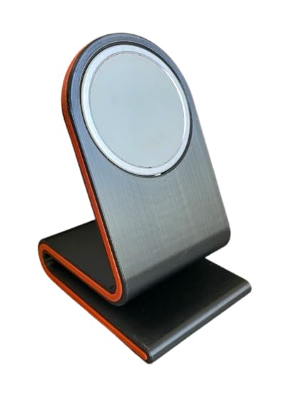 Modern Phone Stand with Magnetic Charging Compatibility – Custom Accent Color – Black Base (Magnetic Charger Not Included) (Marble) - color: Marble