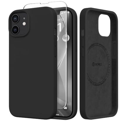 GONEZ Magnetic for iPhone 12/12 Pro Case, Silicone Cover Black - color: Black, size: Iphone 12 /Iphone 12 Pro