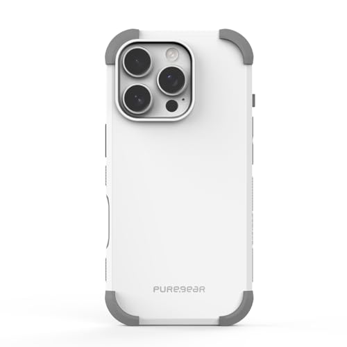 PureGear DualTek Case for Apple iPhone 16 Pro Max (2024) 6.9", Military Tested and Approved Protection, Heavy-Duty Durable Protective iPhone 16 Pro Max Case, Drop Test Certification of 20ft, White - color: White