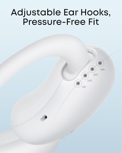 Soundcore AeroFit 2 by Anker Open Ear Earbuds, Open Ear Headphones, Earbuds - color: White, style: Standard