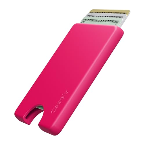 Casely MagWallet | Think Pink | Neon Pink | Slim Wallet Card Holder | Compatible with MagSafe | Soft-Touch Hard Silicone | Holds Up to 3 Cards - color: Think Pink | Neon Pink