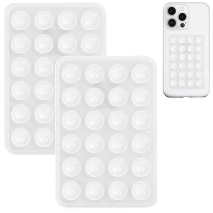 Anteel 2 Pack Silicone Suction Phone Case Mount, Non Slip Sticky Phone Grip for Cellphone, Silicon Adhesive Suction Cup Mount, Strong Grip Holder for Selfies and Videos (Translucent) - color: Translucent