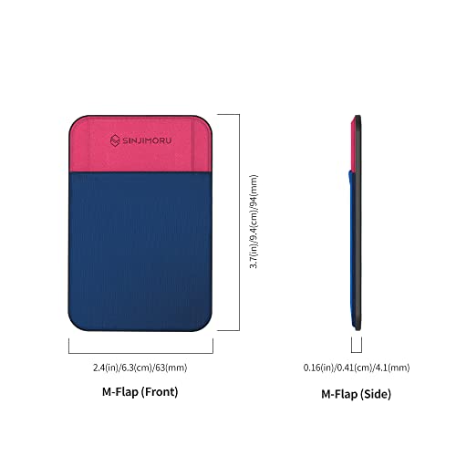 Sinjimoru Privacy Cover Magnetic Card Holder, Magnetic Phone Wallet Stick on as Credit Card Holder for MagSafe Compatible with iPhone 16 15 14 13 12 Series. M-Flap - color: Navy