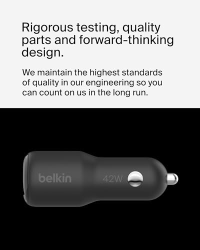 Belkin BoostCharge 42W Dual Port Fast Car Charger, USB-C & USB-A, (Pack of 6) - style: Car Charger Pack of 6