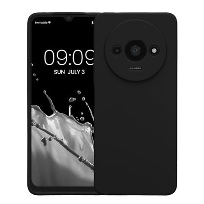 kwmobile Case Compatible with Xiaomi Redmi A3 Case - Protective Slim TPU Phone Cover - Soft Matte Finish - Black - color: black