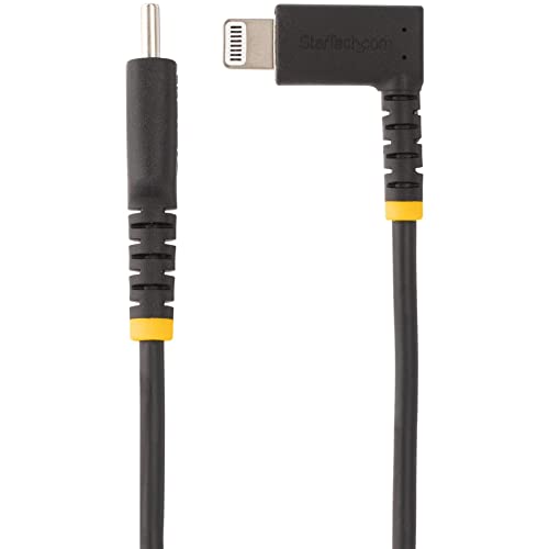 StarTech 3ft/1m USB-C to Lightning Cable Black Right-Angled (RUSB2CLTMM1MR) - color: Black, size: 3 ft, style: right angle