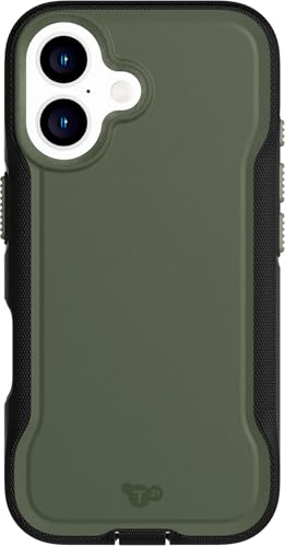 Tech21 EvoPro case for iPhone 16 Compatible with MagSafe - Impact Protection Case 21x Military Standard Tested - in Khaki/Black - color: Khaki/Black, size: iPhone 16
