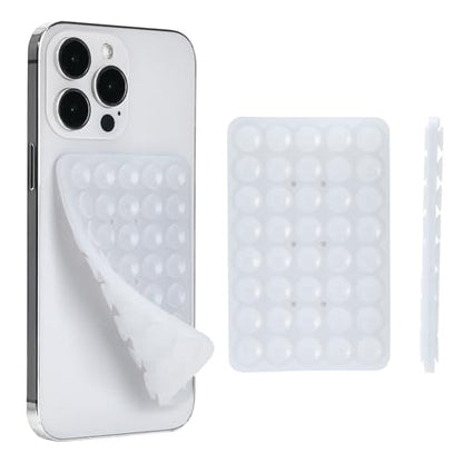 Silicone Suction Phone Case Adhesive Mount, Hands-Free Strong Grip Holder for Selfies, Silicon Adhesive Stand Sticky for Cell Phone (Clear) - color: Clear