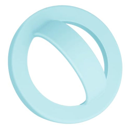 Magnetic Silicone Ring Grip Phone Holder, Rotating Finger Loop Ring Grip Holder, Soft and Portable, Strong Magnetic Attraction, Compatible with Magsafe Phone Case (Blue) - color: Blue