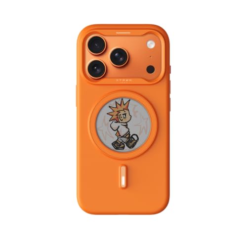 Instant Custom Case for iPhone 17 Pro (Orange) | Battery-Free E Ink Phone Case, Personalize Your Case with Photos & AI Creations, MagSafe Compatible - color: Orange, size: iPhone 17 Pro