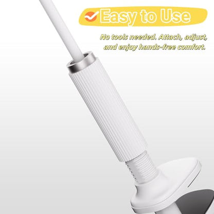 LA-5 90cm/35 Inch Magnetic Phone Holder Gooseneck Arm Mount for Bed & Desk, 360° Rotating Overhead Stand Compatible with iPhone 17/16/15/14 Pro Max, Great for Streaming & Zoom (White)