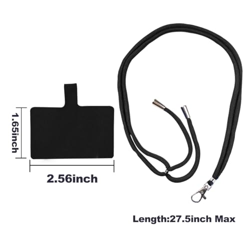 ELANE 8 Pieces Cell Phone Holder Around Neck,Adjustable Crossbody Phone Strap,Cell Phone Lanyard Crossbody Phone Lanyard - color: Black