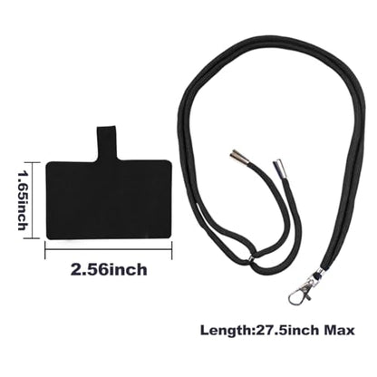 ELANE 8 Pieces Cell Phone Holder Around Neck,Adjustable Crossbody Phone Strap,Cell Phone Lanyard Crossbody Phone Lanyard - color: Black