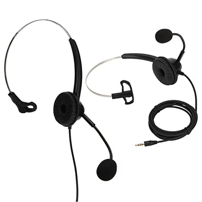 H360-3.5 Single Sided Business Headset, Monaural Telephone Headset with Noise Reduction Microphone, Lightweight Comfortable Call Center Headset for 3.5mm Jack Devices