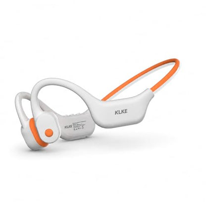 Bone Conduction Headphones for Running with mic and Rear Safety Light - color: KLKE-WhiteOrange