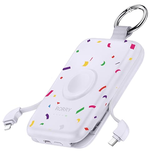 RORRY CharmGo Portable Charger, 10000mAh 20W Fast Charging Power Bank - color: Confetti-Purple