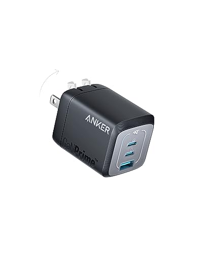 Anker USB Charger Block, 67W GaN Wall Charger, 3-Port Compact Fast Charging