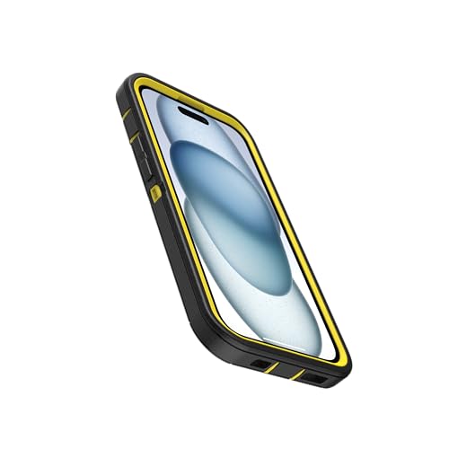 OtterBox iPhone 15, iPhone 14, & iPhone 13 (Only) - Defender Series Screenless Case - Night (Black & Yellow) - Rugged & Durable - with Port Protection - Holster Clip Includes - color: Night (Black & Yellow), style: Non-MagSafe