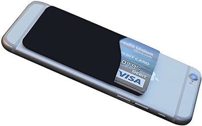 Adhesive Cell Phone Wallet for Back of Phone Case. Silicone Stick On Sleeve for iPhone, Android & Flat Surfaces, Great for Credit Cards, Business Card, Money & ID Card (Black 1 Pack) - color: Black 1 Pack