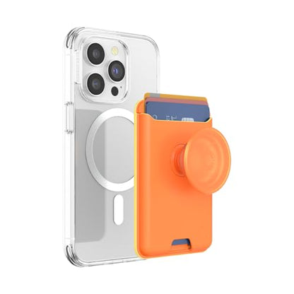 PopSockets Phone Wallet for MagSafe with Grip- Canteloupe - color: Canteloupe, style: With Grip