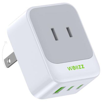 5-in-1 Wall Outlet Extender with 5 Ports 2 AC, 2 USB-C, 1 USB-A