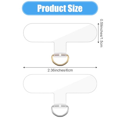 24 Pcs Phone Tether Tab Transparent Universal Phone Lanyard Patch Without Adhesive Lanyard Leash Strap for All