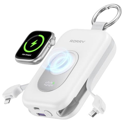 RORRY CharmGo Portable Charger, 20000mAh PD 30W Portable Charger Power Bank - color: White