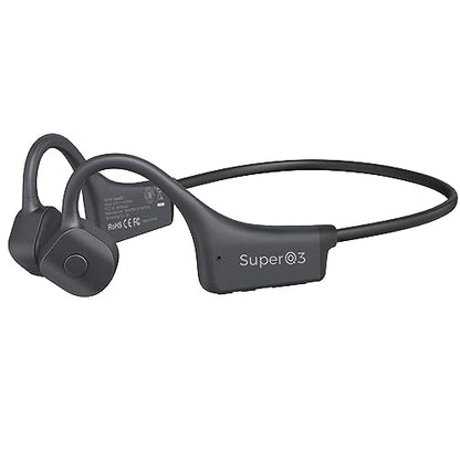 Bone Conduction Headphones - Bluetooth 5.2 Open Ear Headphones IP67 Waterproof Sport Earphones with Noise-Cancelling Mic - Wireless Bone Conducting Headset for Running Hiking Cycling - color: GREY