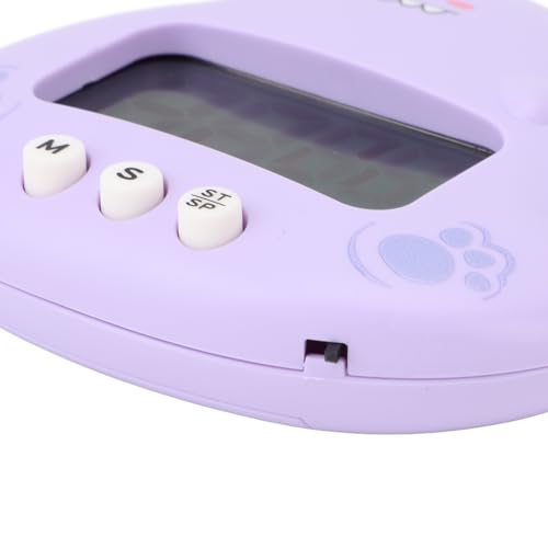 Cute Dinosaur Timer, Large LCD Display Battery Powered Magnetic Foldable Stand Countdown Alarm Clock for Kids Teachers Home Office Purple - color: Purple