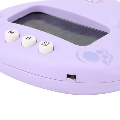Cute Dinosaur Timer, Large LCD Display Battery Powered Magnetic Foldable Stand Countdown Alarm Clock for Kids Teachers Home Office Purple - color: Purple