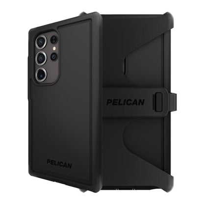 Pelican Voyager - Samsung Galaxy S24 Ultra Case [6.8”] [18ft MIL-STD Drop Protection] [Wireless Charging] Rugged Phone Case for Samsung Galaxy S24 Ultra w/Belt Clip Holster Stand -Anti Scratch - Black - color: Black