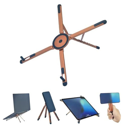 Foldable Desktop Portable Laptop Stand, 4-13 Inch Phones/Tablets (Orange) - color: Orange
