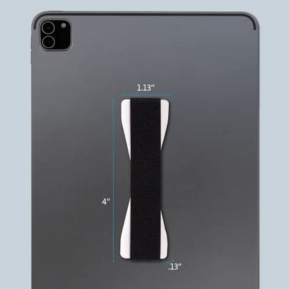 LOVEHANDLE XL Phone + Tablet Grip - Black Strap, White Base