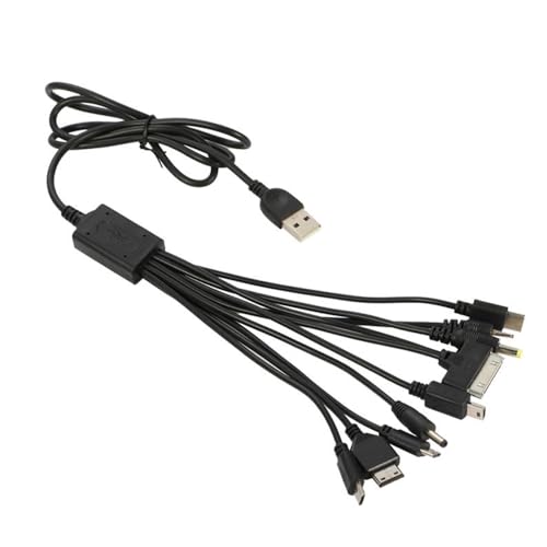 Cutwif 10 in 1 Multi Charging Cable, Universal Multiple Charging Cord Cable with 10 Ports for Cell Phones Speaker MP3 MP4 & More