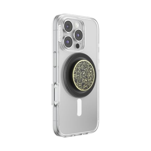 PopSockets Phone Grip for MagSafe, Magnetic Holder- Monstera - color: Monstera Black