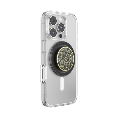 PopSockets Phone Grip for MagSafe, Magnetic Holder- Monstera - color: Monstera Black