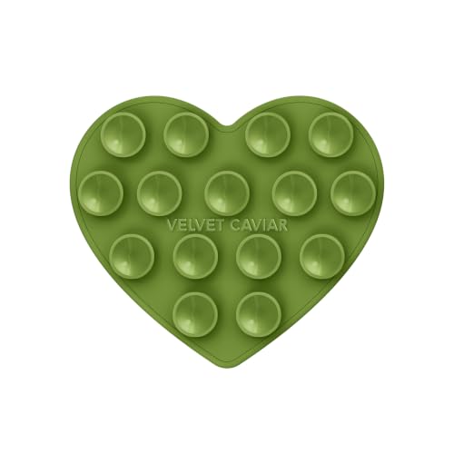 Velvet Caviar Suction Cup Phone Case Mount Compatible with MagSafe Devices Only - Magnetic Silicone Sticky Phone Grip Holder for iPhone Back of Phone - Mirror Gripper (Matcha Green Heart) - color: Matcha Green Heart