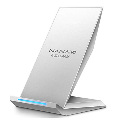 Fast Wireless Charger, NANAMI Wireless Charging Stand Compatible iPhone 18 Pro/18 Pro Max/17/17 Air/17 Pro/16/15/14, Desktop Charger Dock Phone Charging Stand for Samsung Galaxy S26/S25/S24/S23 - color: Elegant Silver
