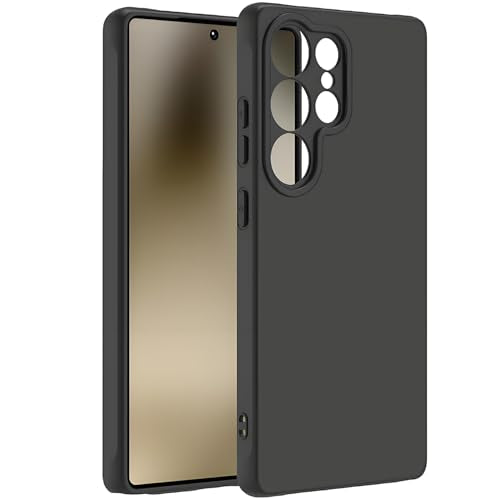 TENOC Phone Case for Samsung Galaxy S25 Ultra, Black Case Anti-Fingerprint Protective Bumper Matte Cover - color: Black, size: S25 Ultra