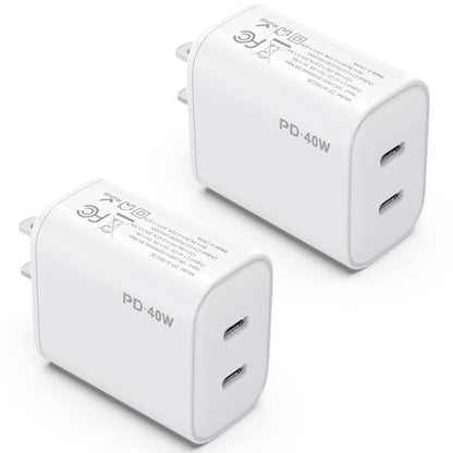 2Pack 40W USB C Charger Block Dual USB-C Port Power Adapter - size: 2 Pack
