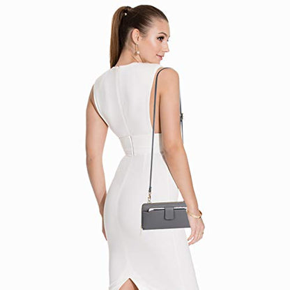 K . A Womens Wristlet Wallet Crossbody Bag Cellphone Purse Handbag RFID Card Slots 2 Strap Wrist - color: Grey