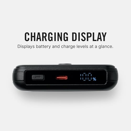 Ridge 20W Magnetic Power Bank Battery Pack 10,000mAh - Fast Charging, Compatible with MagSafe - Portable Charger Flight-Safe Travel Powerbank - Built-in Cables & Magnetic Attachment (Matte Black) - color: Matte Black