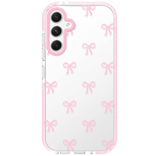 Dumkery Girly Phone Case for Samsung Galaxy A54 5G, Cute Bow Aesthetic Pattern Print, Soft Clear Anti Yellowing TPU Shockproof Bumper Cases Cover for Girls Women - size: Samsung Galaxy A54