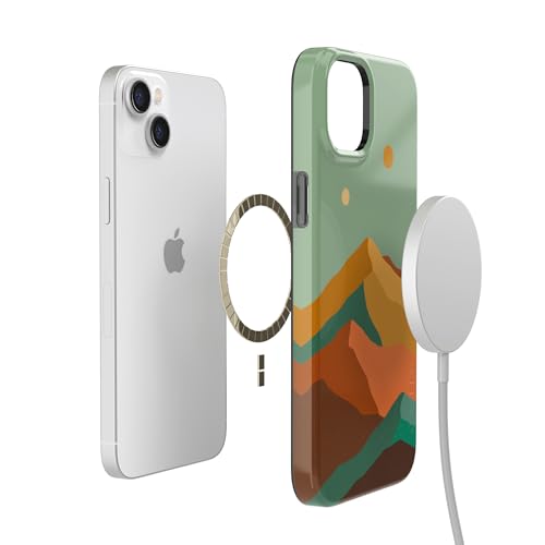 Casely iPhone 14 Plus Case | Endless Peaks | Colorblock Mountain | Compatible with MagSafe | Classic Ultra Slim Design - color: Endless Peaks | Colorblock Mountain
