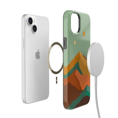 Casely iPhone 14 Plus Case | Endless Peaks | Colorblock Mountain | Compatible with MagSafe | Classic Ultra Slim Design - color: Endless Peaks | Colorblock Mountain