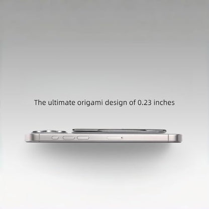 Magnetic Wallet for MagSafe with Stand, RFID Blocking, 2 Card Holder, Slim Leather, Compatible with iPhone 17 16 15 14 13 12 Series - color: Grey small support