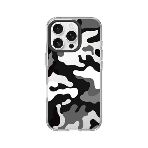 RhinoShield Clear Phone Case for iPhone 16 Pro | Anti-Yellowing, Transparent, High Clarity, Shockproof, Military Grade Drop Protection - color: Telo Mimetico B&W Camo, size: iPhone 16 Pro