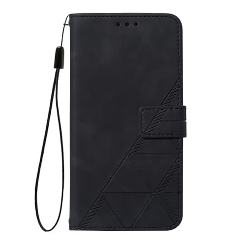 Faux Leather Flip Wallet Case for Motorola Moto G75, YBS Black | Card Slots Storage, Magnetic Closure, Hands-Free Kickstand, RFID Blocking, Precise Cutouts - color: Black