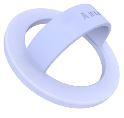 Anteel Magnetic Silicone Ring Grip Phone Holder, Strong Magnetic Attraction, Comfy and Portable, Removable Finger Loop Grip for Magsafe Phone Case (Lavender) - color: Lavender